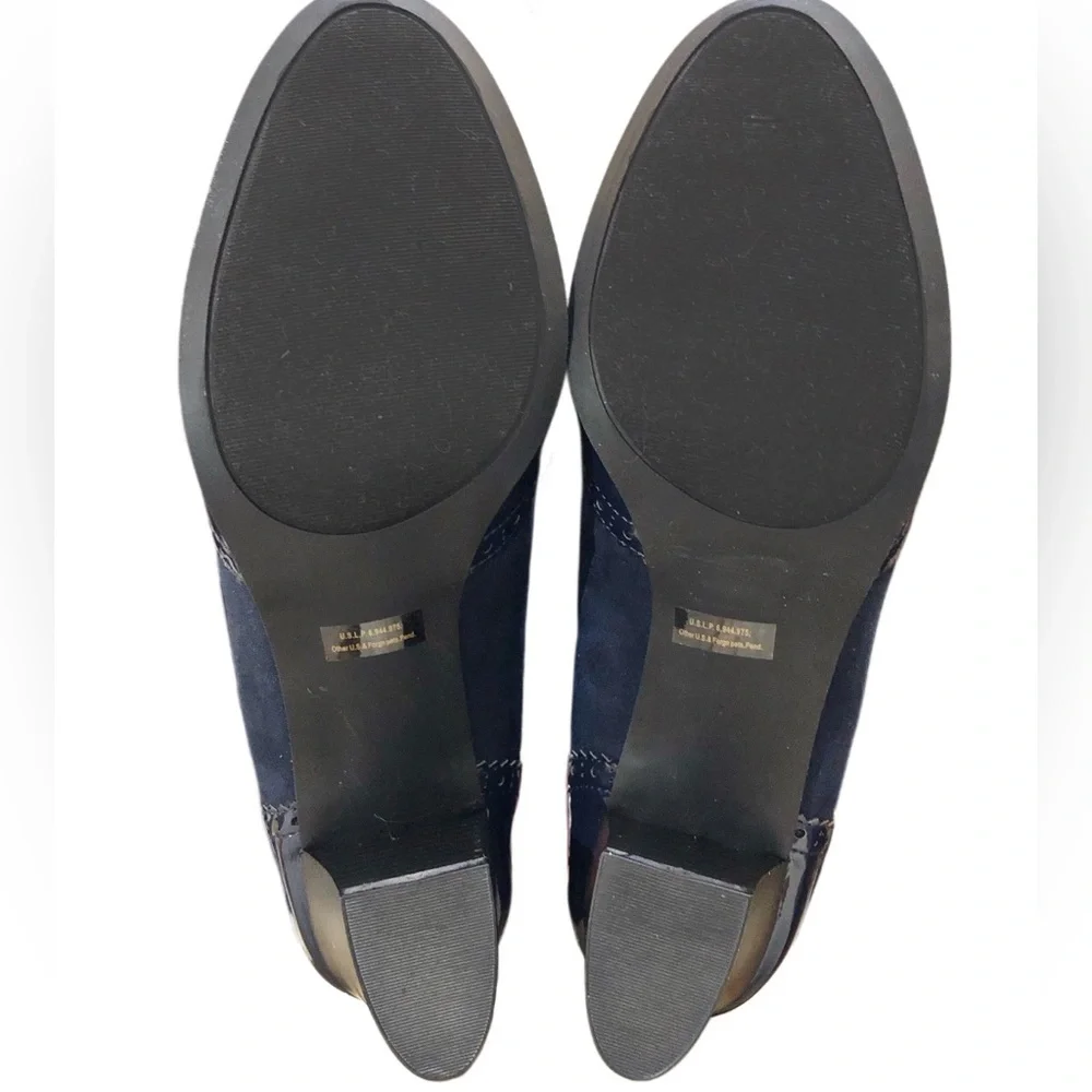 Karen Scott Navy Terrie Tassel Heeled Loafers Sz 9.5